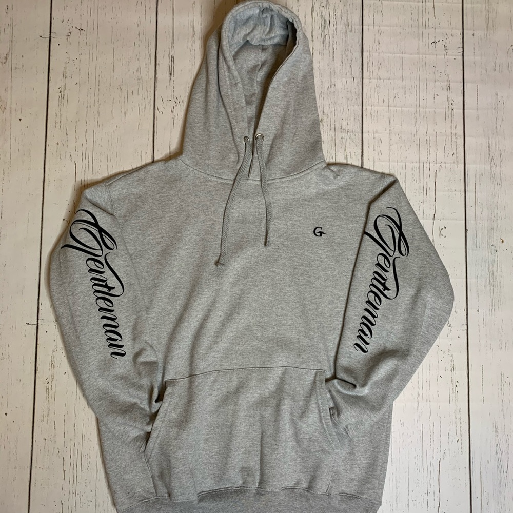 Gentleman Apparels Cursive Sleeve Hoodie - Grey